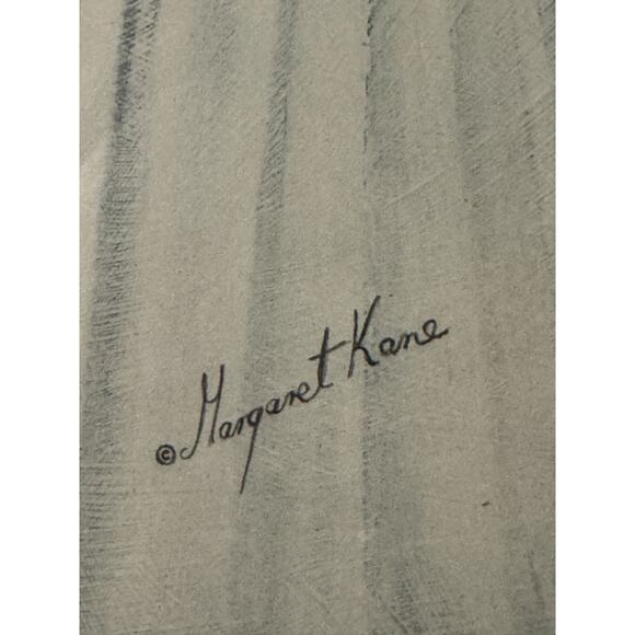 Framed Margaret Keane Kane Print A Little Kiss Big Eyes MCM Framed Signed 17x20 - Picture 2 of 3